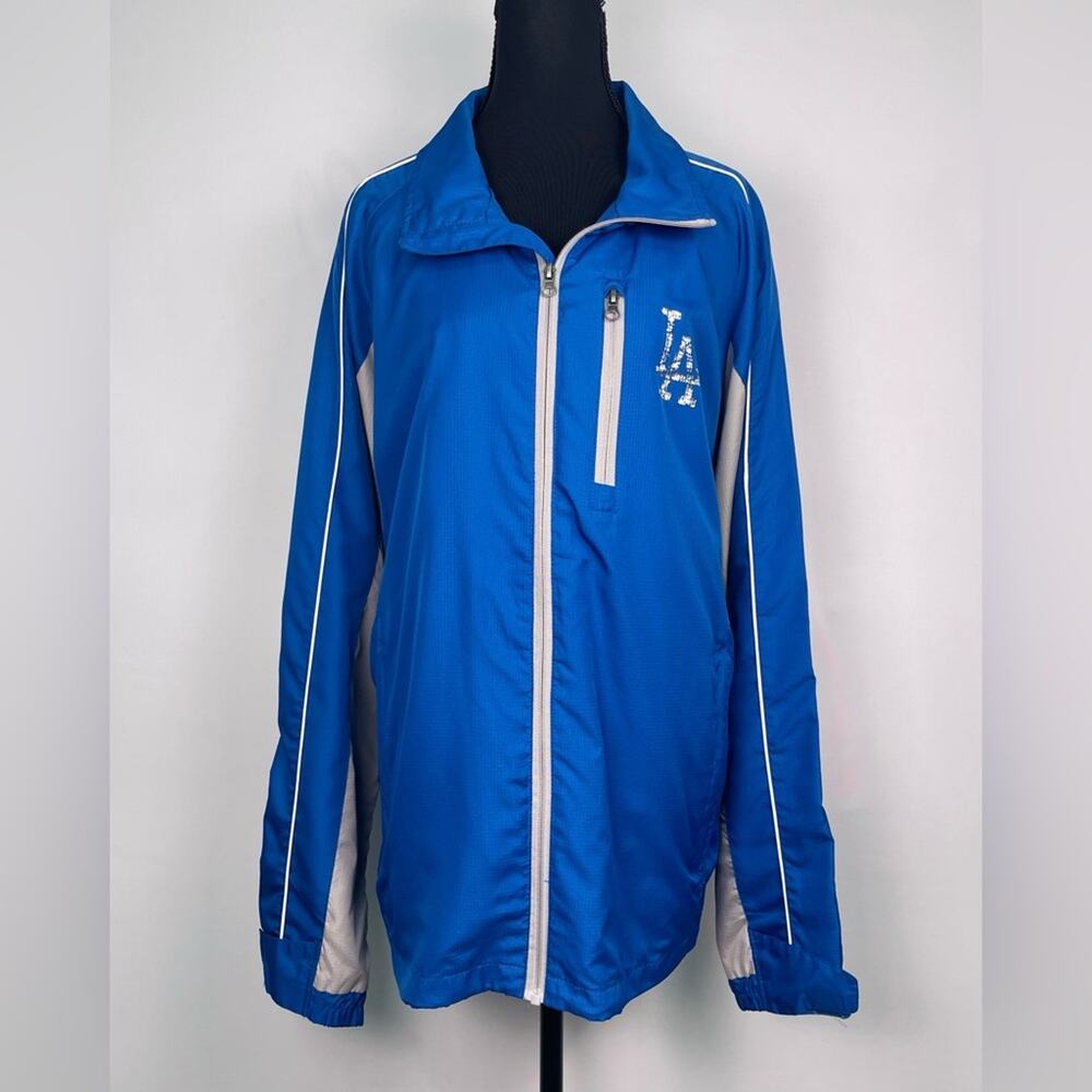 G III Sports by Carl Banks LA Dodgers Blue Full Zip Windbreaker Jacket Size L - Picture 4 of 10
